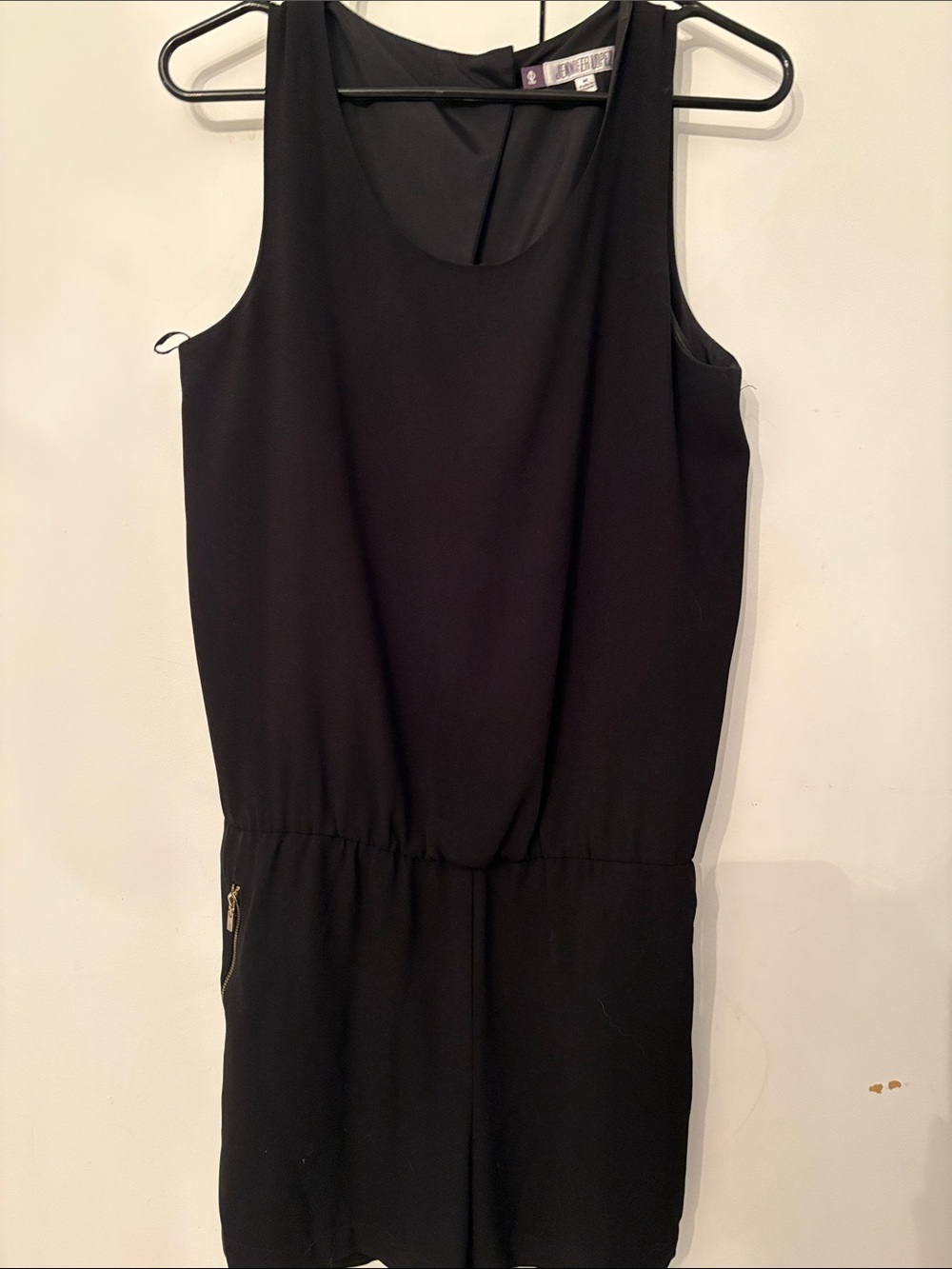 Jennifer Lopez Black Sleeveless Short Romper